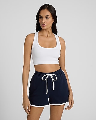 Body Contour Seamless Ribbed Scoop Neck Racerback Cropped Tank
