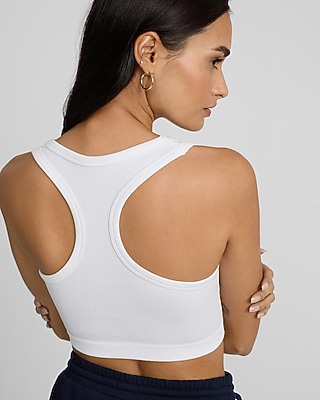 Body Contour Seamless Ribbed Scoop Neck Racerback Cropped Tank