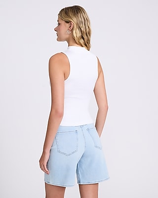 Body Contour Seamless Ribbed Mock Neck Tank