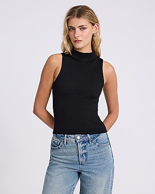 Body Contour Seamless Ribbed Mock Neck Tank