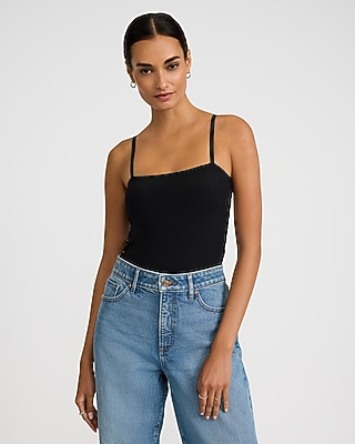Body Contour Seamless Ribbed Lace-Up Side Cami Bodysuit