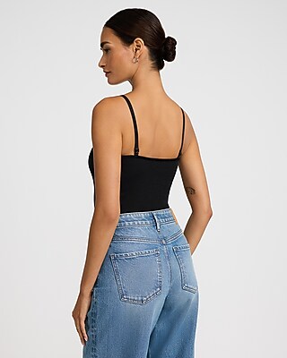 Body Contour Seamless Ribbed Lace-Up Side Cami Bodysuit