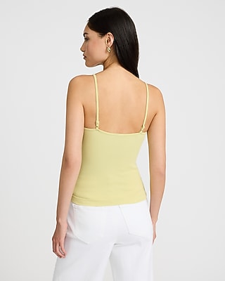 Body Contour Seamless Ribbed V-Neck Lace Cami - thumbnail 6