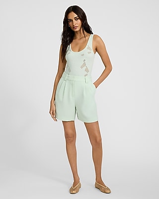 Body Contour Seamless Mesh Floral Scoop Neck Bodysuit