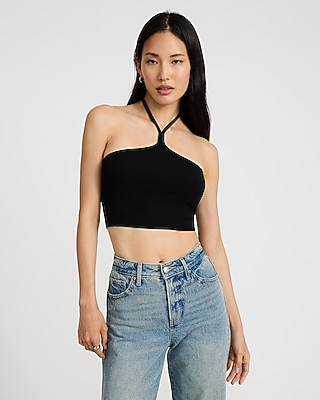 PINSV Women's Scoop Neck Sleeveless Crop Tank Top - Basic Fitted Casual Shirt For Summer & Workouts