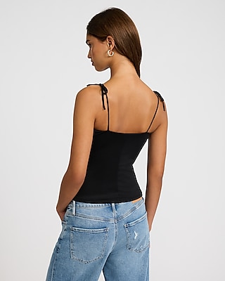 V-Neck Tie Strap Bow Cami