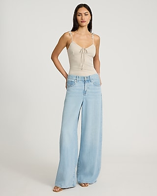 Studio Stretch Crepe V-Neck Tie Strap Bow Cami