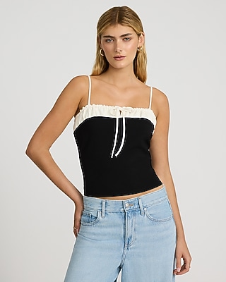 Studio Stretch Crepe Two Tone Bow Cami
