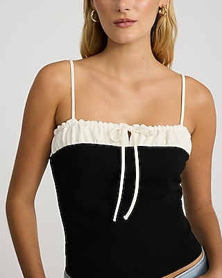 Studio Stretch Crepe Two Tone Bow Cami