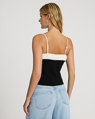 Studio Stretch Crepe Two Tone Bow Cami
