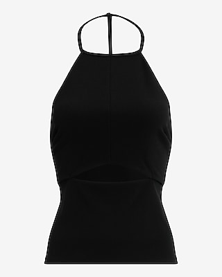 Studio Stretch Crepe Halter Front Cutout Tank - image 4