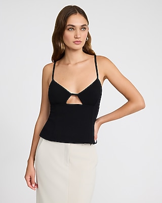 V-neck Ruffle Front Downtown Cami | Express