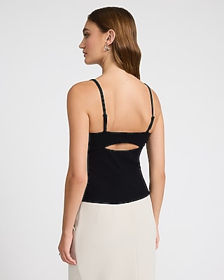 Studio Stretch Crepe V-Neck Cutout Cami - image 2