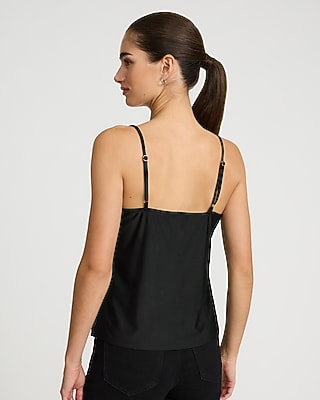 Satin Lace Trim V-Neck Cami