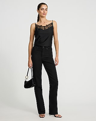 Satin Lace Trim V-Neck Cami