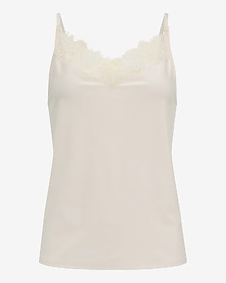 Satin Lace Trim V-Neck Cami