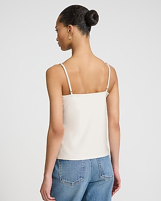 Satin Lace Trim V-Neck Cami