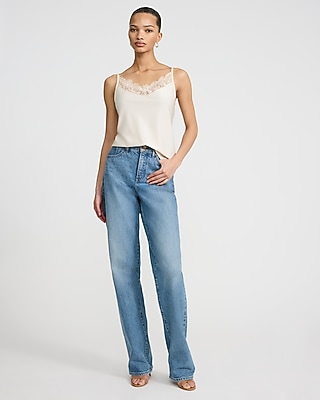 Satin Lace Trim V-Neck Cami