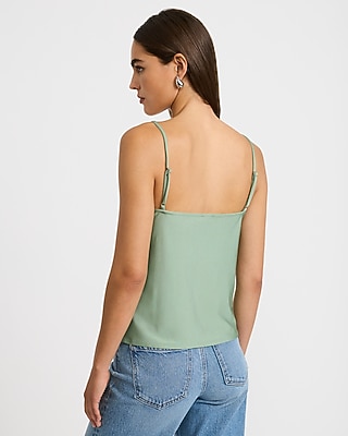 Satin Lace Trim V-Neck Cami