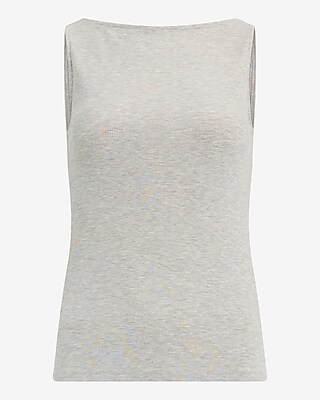 Fitted Ribbed Boat Neck Tank