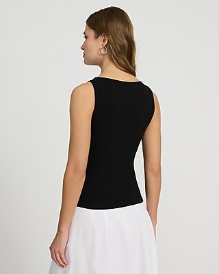Fitted Ribbed Boat Neck Tank | Express