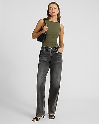 Fitted Ribbed Boat Neck Tank