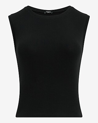 Fitted Ribbed Crew Neck Tank