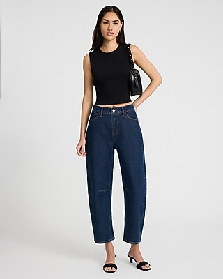 Fitted Ribbed Crew Neck Tank