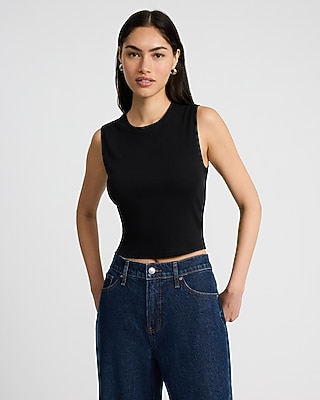Fitted Ribbed Crew Neck Tank - image 5