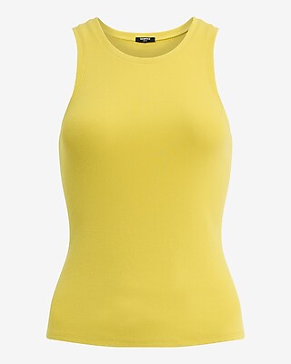Fitted Ribbed High Neck Tank