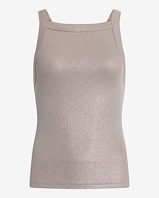 Shine Fitted Ribbed Square Neck Tank