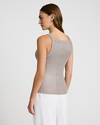 Shine Fitted Ribbed Square Neck Tank