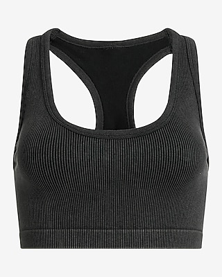 Body Contour Seamless Ribbed Racerback Washed Cropped Tank