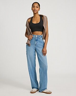 Body Contour Seamless Ribbed Racerback Washed Cropped Tank