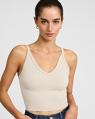 Body Contour Seamless Ribbed Washed V-Neck Cami