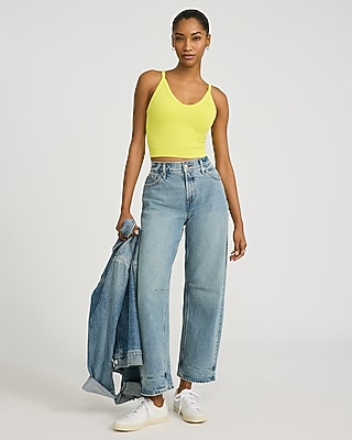 Body Contour Seamless Ribbed Washed V-Neck Cami