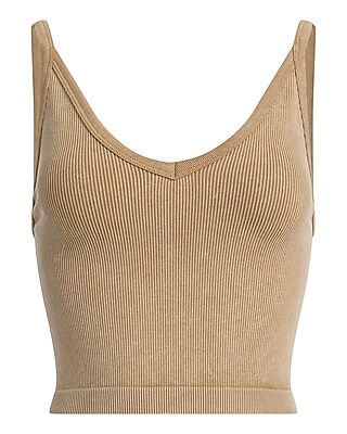Body Contour Seamless Ribbed Washed V-Neck Cami