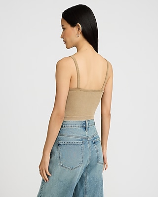 Body Contour Seamless Ribbed Washed V-Neck Cami