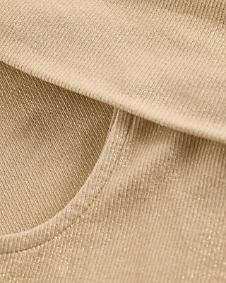 Shine Fitted Ribbed Off The Shoulder Overlay Top