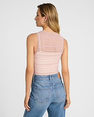 Sheer Lace Crew Neck Sleeveless Bodysuit - image 2