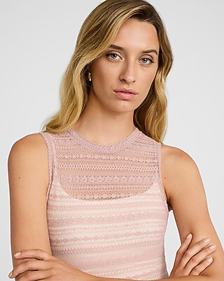 Sheer Lace Crew Neck Sleeveless Bodysuit - image 3
