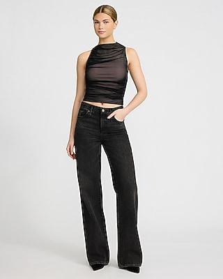 Mesh High Neck Ruched Tank - image 4