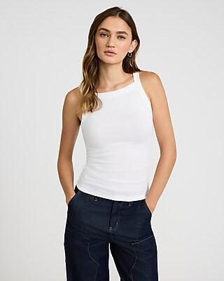 Fitted Ribbed Square Neck Tank