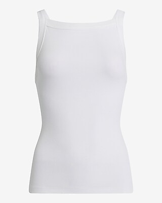 Fitted Ribbed Square Neck Tank