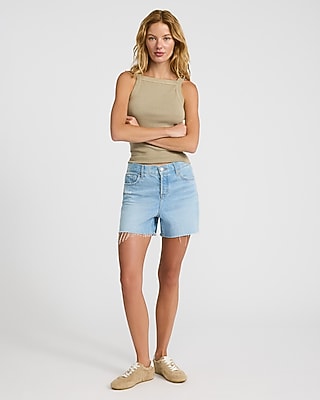 Washed Fitted Ribbed Square Neck Tank