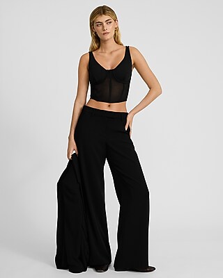 Mesh V-Neck Corset Tank