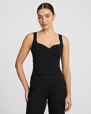 Body Contour Stretch Cotton Sweetheart Tank