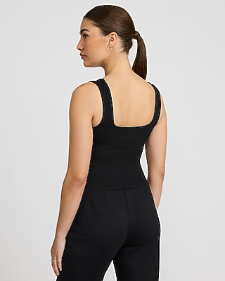 Body Contour Stretch Cotton Sweetheart Tank