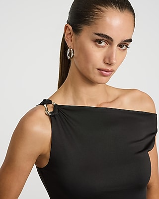 Asymmetrical Off The Shoulder Hardware Tank