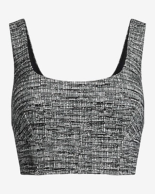 Tweed Scoop Neck Corset Tank